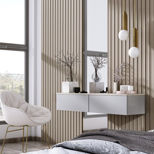 3D wandpaneel - Amber Beige 270 cm - Wandpaneel winkel - www.wandpaneelwinkel.nl - Lamelio