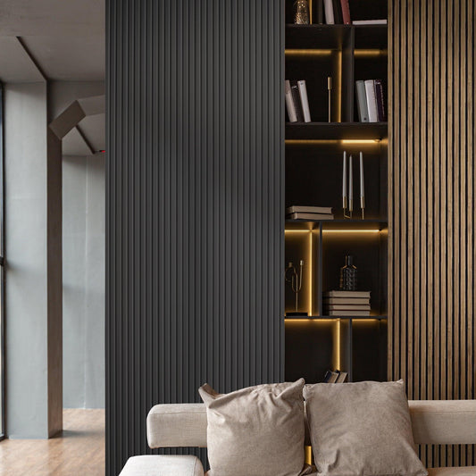 3D wandpaneel - Onda Zwart 270 cm - Wandpaneel winkel - www.wandpaneelwinkel.nl - Lamelio