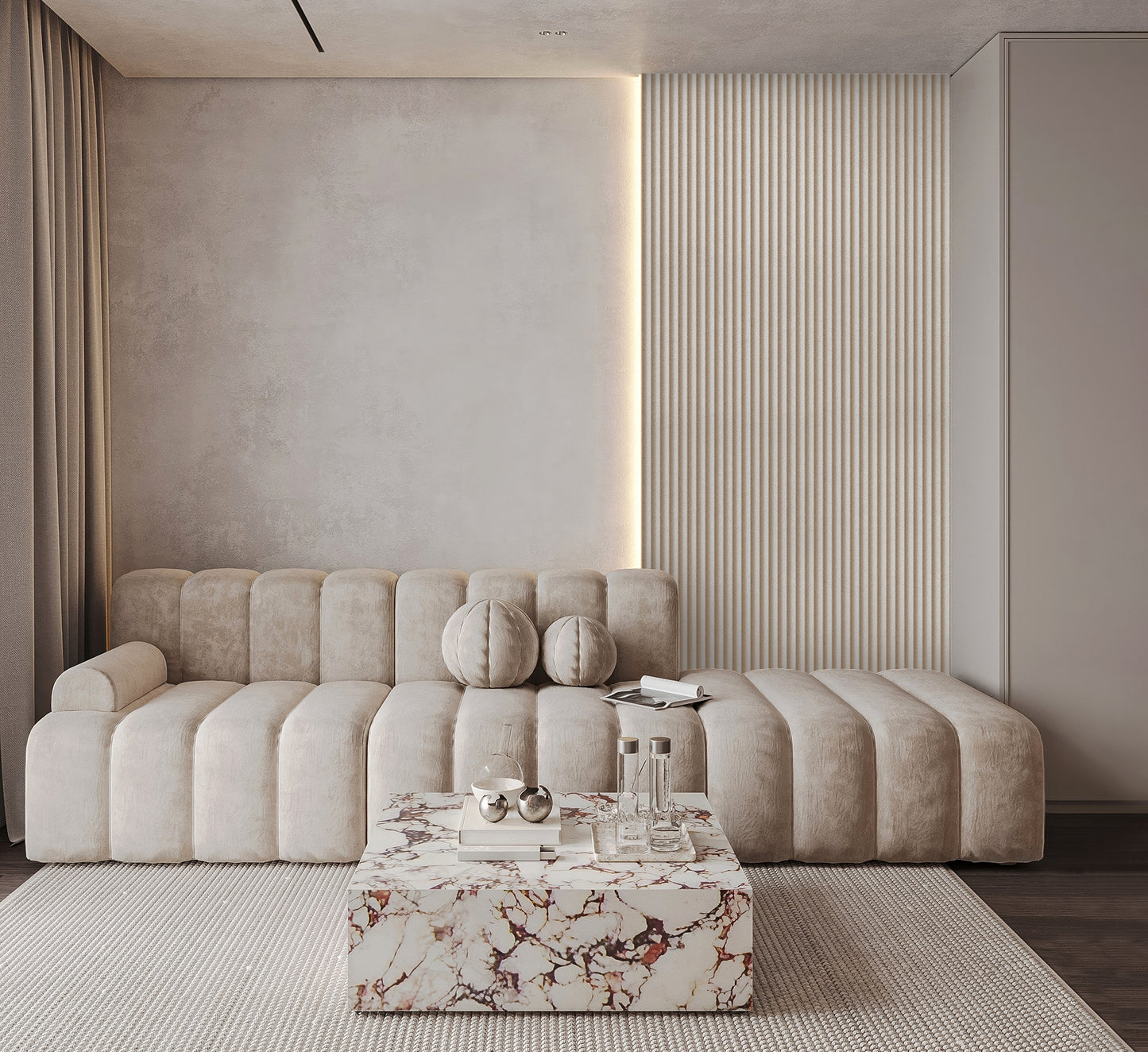 Lamelio Wandpaneel - Gresso Ivory Cream 270x25 cm