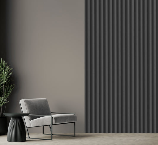 Lamelio Wandpaneel - Velutto Shadow Grey 270x25 cm voor een moderne, rustige ruimte bij Velutto