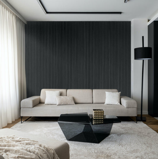 Akoestisch Paneel Antraciet 270x57 cm - Wandpaneel winkel - www.wandpaneelwinkel.nl - Wandpaneel winkel