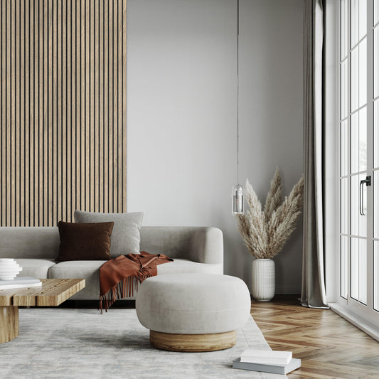 Akoestisch Paneel Eiken 270x57 cm - Wandpaneel winkel - www.wandpaneelwinkel.nl - Wandpaneel winkel