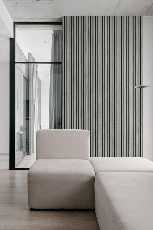 Akoestisch Paneel Grijs 270x57 cm - Wandpaneel winkel - www.wandpaneelwinkel.nl - Wandpaneel winkel