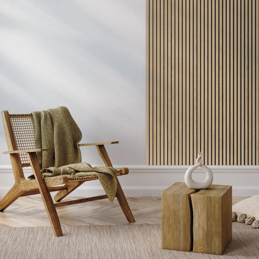 Akoestisch Paneel Licht Eiken 270x57 cm - Wandpaneel winkel - www.wandpaneelwinkel.nl - Wandpaneel winkel