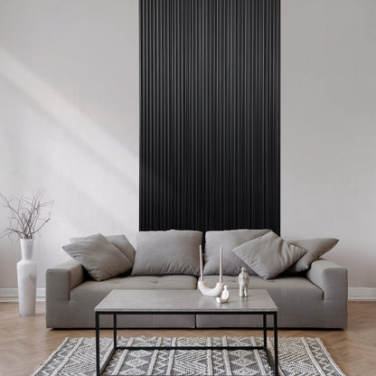 3D wandpaneel - Onda Zwart 270 cm - Wandpaneel winkel - www.wandpaneelwinkel.nl - Lamelio