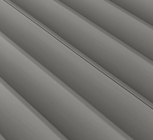 Lamelio Wandpaneel - Velutto Misty Grey 270x25 cm by Velutto Store, a long sleek panel for spacious luxe walls