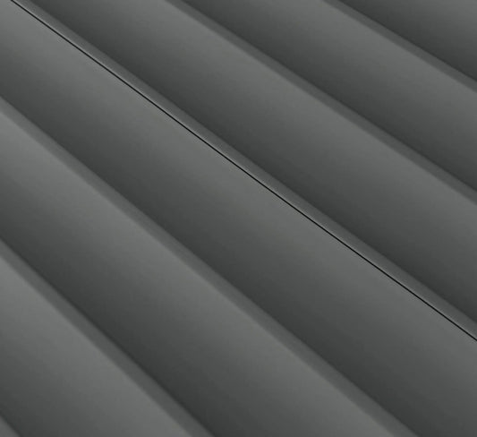 Lamelio Wandpaneel - Velutto Shadow Grey 270x25 cm - stijlvolle donkergrijze wandafwerking voor een moderne ruimte